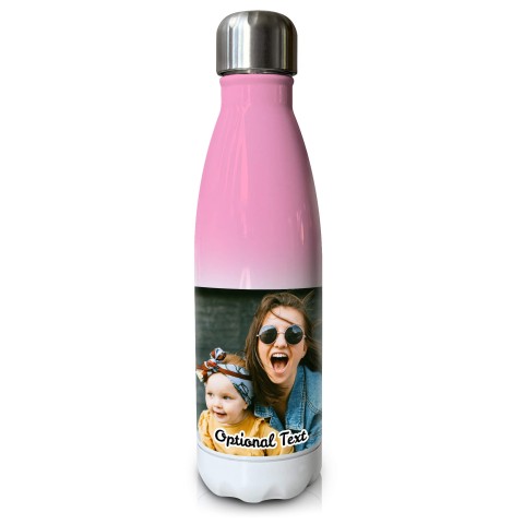 - Double Walled (Pink Gradient 500ml) with 1 Wrapped Around Image (Optional Personalised Gift Text)