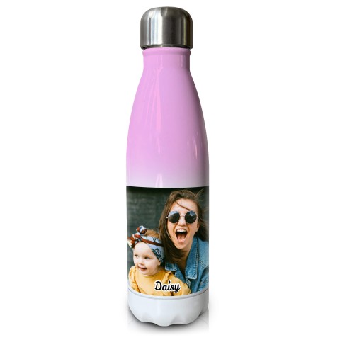 - Double Walled (Purple Gradient 500ml) with 1 Wrapped Around Image (Personalised with Text)