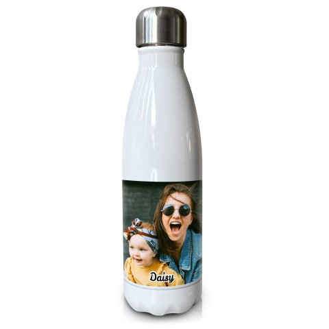 - Double Walled (White 500ml) with 1 Wrapped Around Image (Personalised with Text)