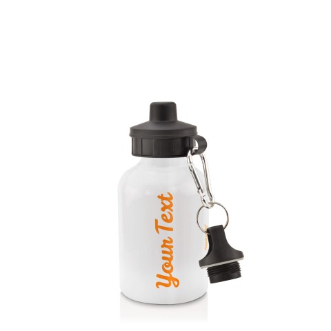 in White (400ml) with Screw Cap Burnt Orange (Personalised with Text)