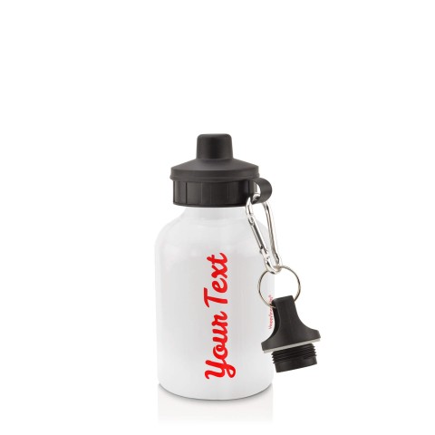 in White (400ml) with Screw Cap Red (Personalised with Text)
