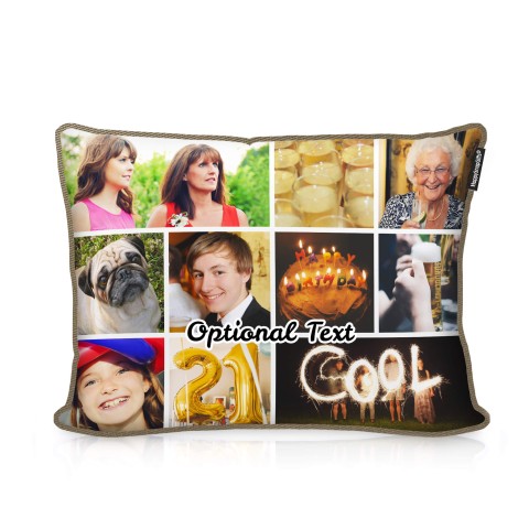 (36cm) - Chocolate Luxury Cotton Fabric with Removable Cover (Zip) (Personalised with Text)