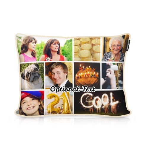 (36cm) - Natural Cotton Fabric with Removable Cover (Zip) (Personalised with Text)