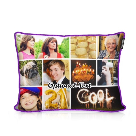 (36cm) - Purple Fleece Fabric with Removable Cover (Zip) (Personalised with Text)