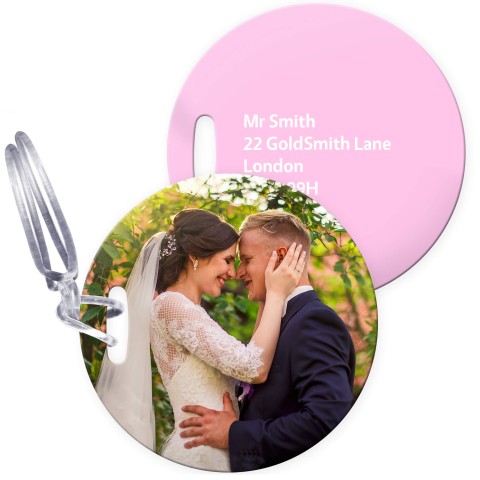 (10cm Circle) Baby Pink with Clear Loop (Personalised with Text)