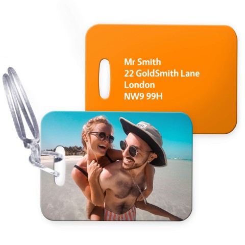 (10cm x 7cm) Burnt Orange with Clear Loop (Personalised with Text)