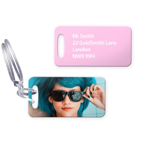 (9cm x 4.5cm) Baby Pink with Clear Loop (Personalised with Text)
