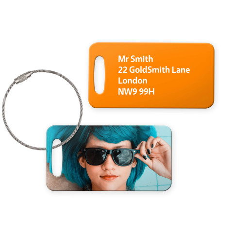 (9cm x 4.5cm) Burnt Orange with Metal Loop (Personalised with Text)