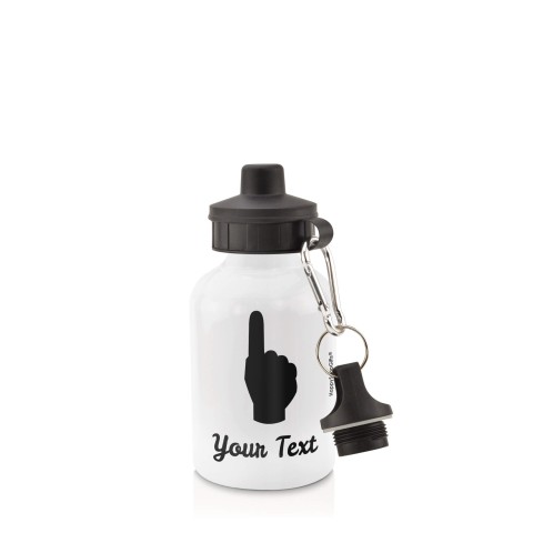 in White (400ml) with Screw Cap (We Are No. 1 Icon) Black (Personalised with Text)