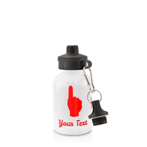 in White (400ml) with Screw Cap (We Are No. 1 Icon) Red (Personalised with Text)