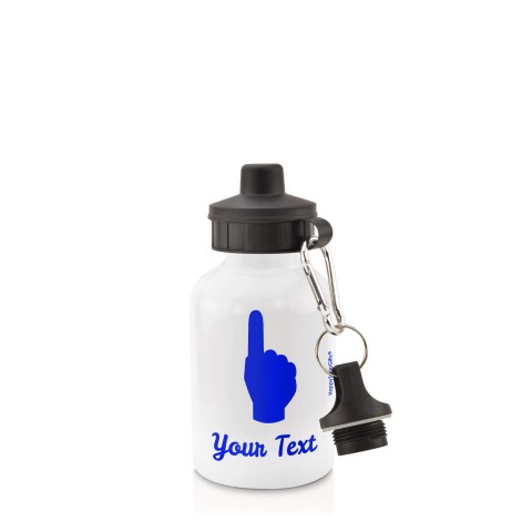 in White (400ml) with Screw Cap (We Are No. 1 Icon) Royal Blue (Personalised with Text)