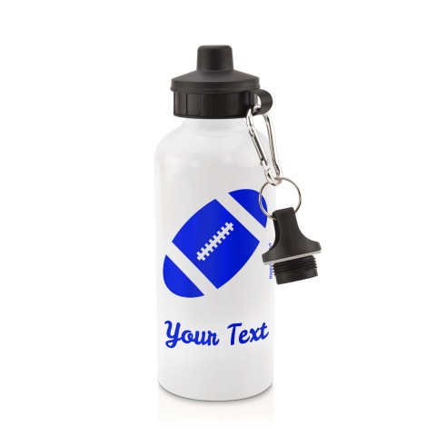 in White (600ml) with Screw Cap (Running Icon) Royal Blue (Personalised with Text)