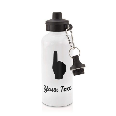 in White (600ml) with Screw Cap (We Are No. 1 Icon) Black (Personalised with Text)