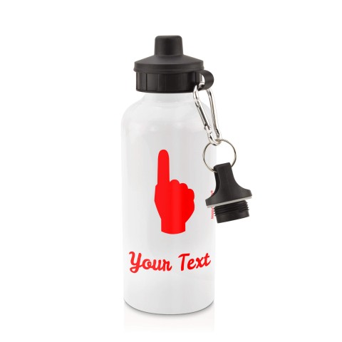 in White (600ml) with Screw Cap (We Are No. 1 Icon) Red (Personalised with Text)