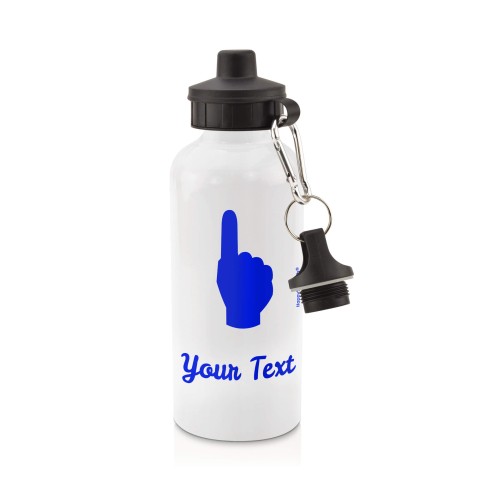 in White (600ml) with Screw Cap (We Are No. 1 Icon) Royal Blue (Personalised with Text)