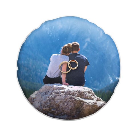 (25cm Circle) White Soft Velvet Polyester Fabric (Personalised with Text)