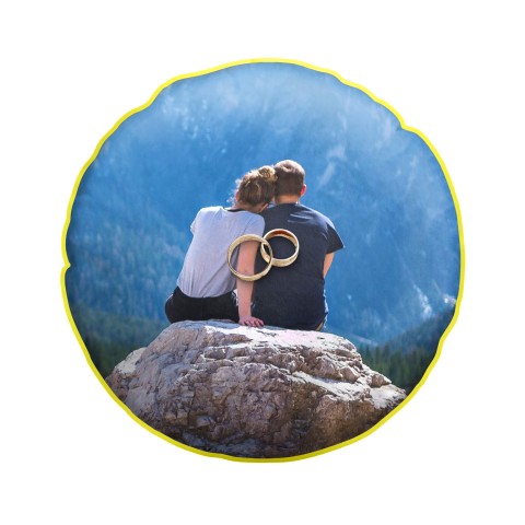 (25cm Circle) Yellow Soft Velvet Polyester Fabric (Personalised with Text)