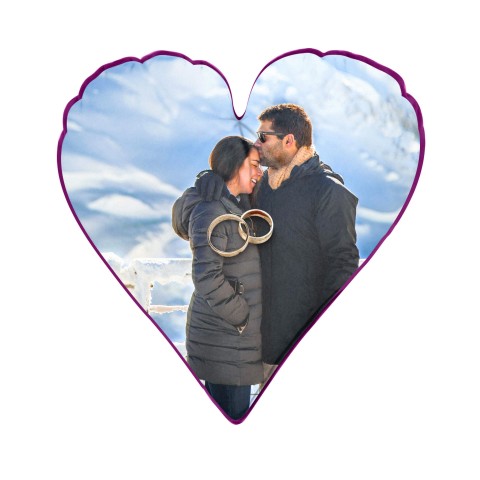 (25cm Heart) Purple Soft Velvet Polyester Fabric (Personalised with Text)