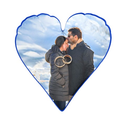 (25cm Heart) Royal Blue Soft Velvet Polyester Fabric (Personalised with Text)