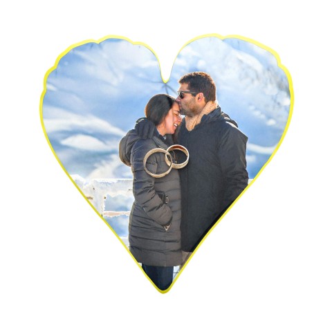 (25cm Heart) Yellow Soft Velvet Polyester Fabric (Personalised with Text)
