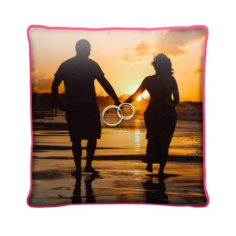 (25cm Square) Hot Pink (Fuchsia) Soft Velvet Polyester Fabric (Personalised with Text)