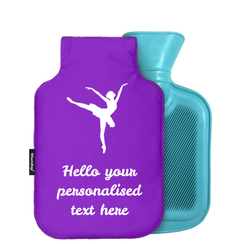 - Mini (750ml) (Ballet Icon) - Purple Soft Velvet Polyester Fabric (Personalised with Text)