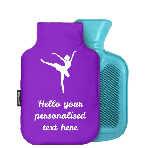 - Mini (750ml) (Ballet Icon) - Purple Soft Velvet Polyester Fabric and Removable Cover (Personalised with Text)