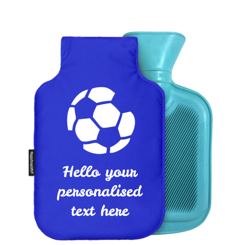 - Mini (750ml) (Football Icon) - Royal Blue Soft Velvet Polyester Fabric and Removable Cover (Personalised with Text)