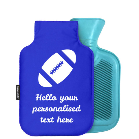 - Mini (750ml) (Rugby Icon) - Royal Blue Soft Velvet Polyester Fabric and Removable Cover (Personalised with Text)