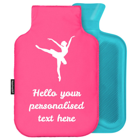 - Standard (2 Litre) (Ballet Icon) - Fuchsia Pink Soft Velvet Polyester Fabric and Removable Cover (Personalised with Text)