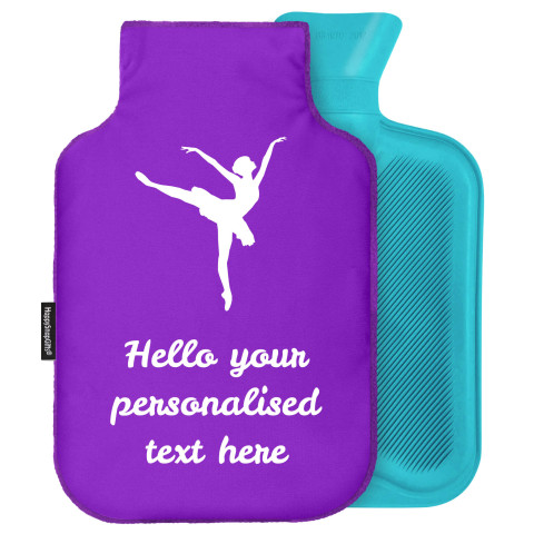 - Standard (2 Litre) (Ballet Icon) - Purple Soft Velvet Polyester Fabric and Removable Cover (Personalised with Text)