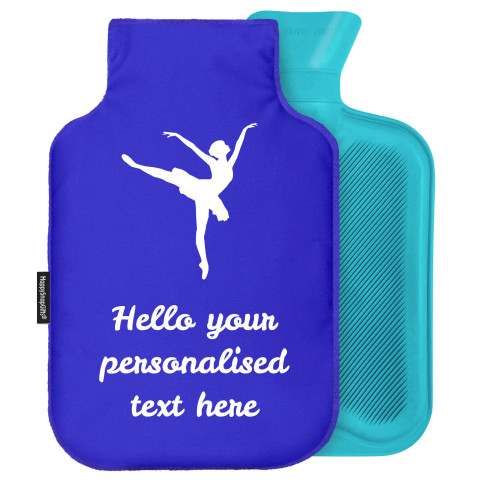 - Standard (2 Litre) (Ballet Icon) - Royal Blue Soft Velvet Polyester Fabric and Removable Cover (Personalised with Text)