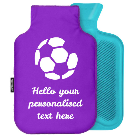 - Standard (2 Litre) (Football Icon) - Purple Soft Velvet Polyester Fabric and Removable Cover (Personalised with Text)