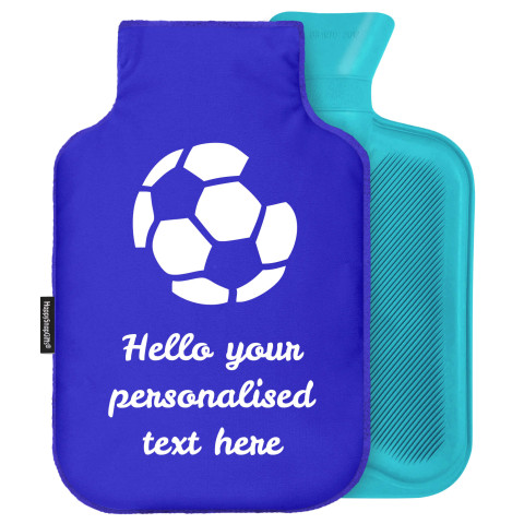 - Standard (2 Litre) (Football Icon) - Royal Blue Soft Velvet Polyester Fabric and Removable Cover (Personalised with Text)