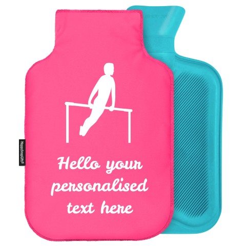 - Standard (2 Litre) (Gymnastics Icon) - Fuchsia Pink Soft Velvet Polyester Fabric and Removable Cover (Personalised with Text)