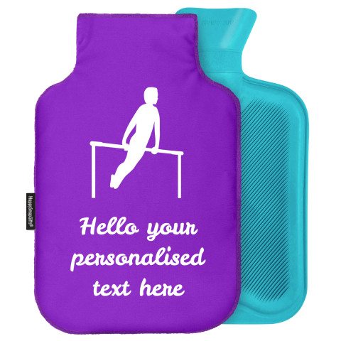 - Standard (2 Litre) (Gymnastics Icon) - Purple Soft Velvet Polyester Fabric and Removable Cover (Personalised with Text)