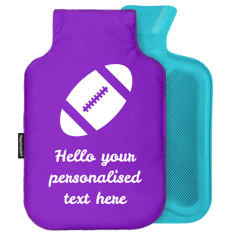 - Standard (2 Litre) (Rugby Icon) - Purple Soft Velvet Polyester Fabric and Removable Cover (Personalised with Text)