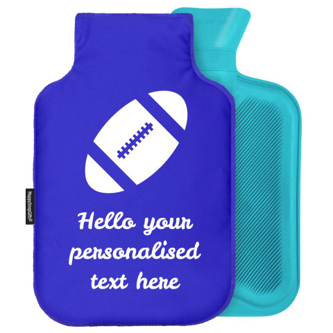 - Standard (2 Litre) (Rugby Icon) - Royal Blue Soft Velvet Polyester Fabric and Removable Cover (Personalised with Text)