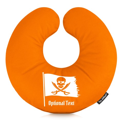 (25cm) (Pirate Flag Icon) Burnt Orange Soft Velvet Polyester Fabric (Personalised with Text)