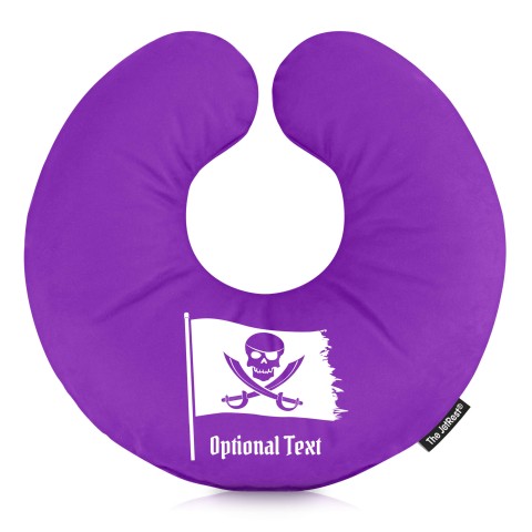 (25cm) (Pirate Flag Icon) Purple Soft Velvet Polyester Fabric (Personalised with Text)
