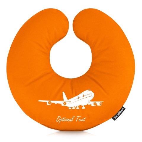 (25cm) (Plane Icon) Burnt Orange Soft Velvet Polyester Fabric (Personalised with Text)