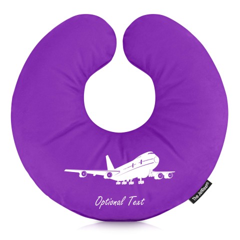 (25cm) (Plane Icon) Purple Soft Velvet Polyester Fabric (Personalised with Text)
