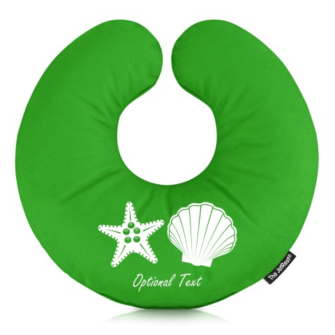 (25cm) (Starfish Icon) Bright Green Soft Velvet Polyester Fabric (Personalised with Text)