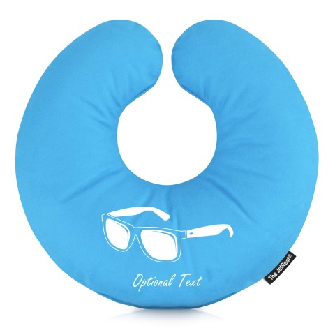 (25cm) (Sunglasses Icon) Sky Blue Soft Velvet Polyester Fabric (Personalised with Text)