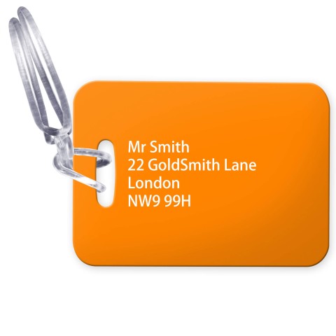 (10cm x 7cm) Burnt Orange with Clear Loop (Personalised with Text)