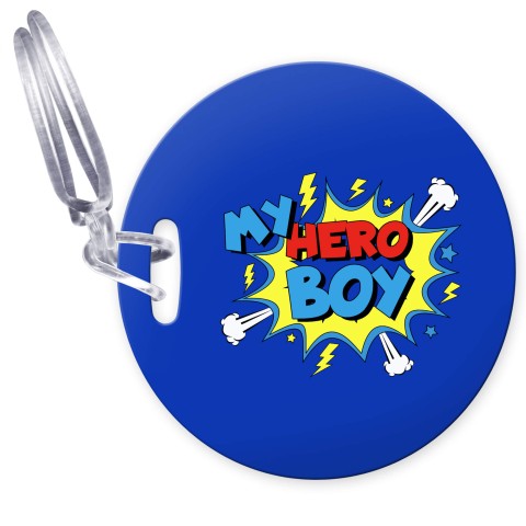 (10cm Circle) (Boy) with Clear Loop (Personalised with Text)