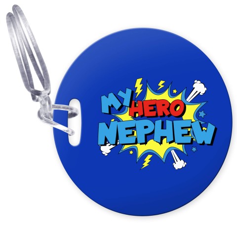 (10cm Circle) (Nephew) with Clear Loop (Personalised with Text)