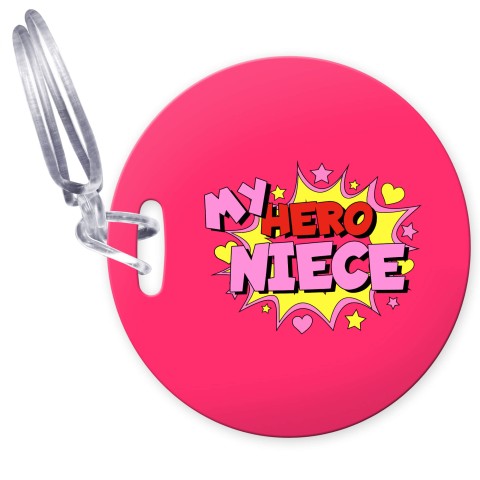 (10cm Circle) (Niece) with Clear Loop (Personalised with Text)