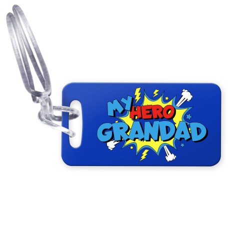 (9cm x 4.5cm) (Grandad) with Clear Loop (Personalised with Text)