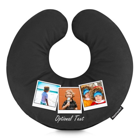 (30cm) (Polaroid Style Photo Print) Black Soft Velvet Polyester Fabric (Optional Personalised Gift Text)